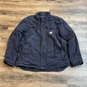 Carhartt FR Jacket Mens XLT Blue Full Swing Quick Duck Flame Reisistant Cat 3